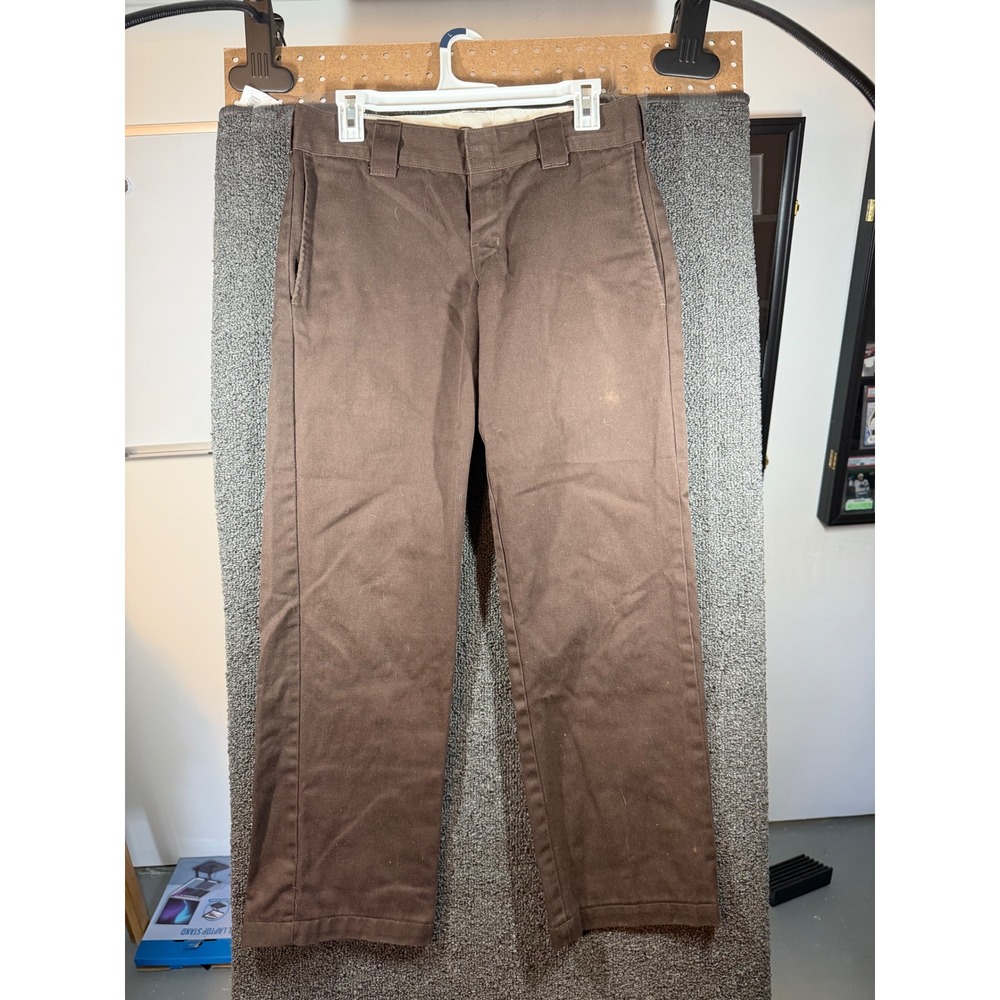 Dickies Slim Straight Work Pants Mens 32X36 Brown WP873CB Chino Trousers